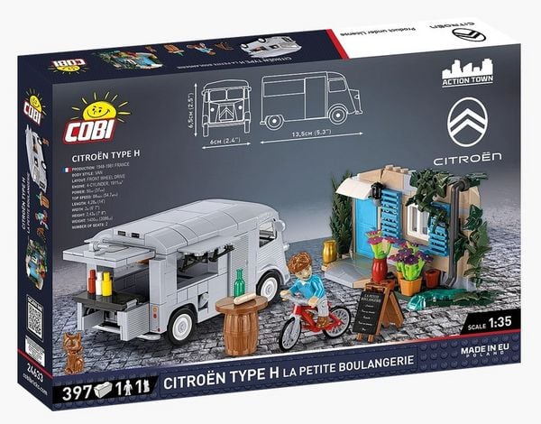 Produktbild: COBI Action Town 24633 - Citro&euml;n Typ H La Petite Boulangerie, Ma&szlig;stab 1:35, 397 Klemmbausteine/2 Figuren