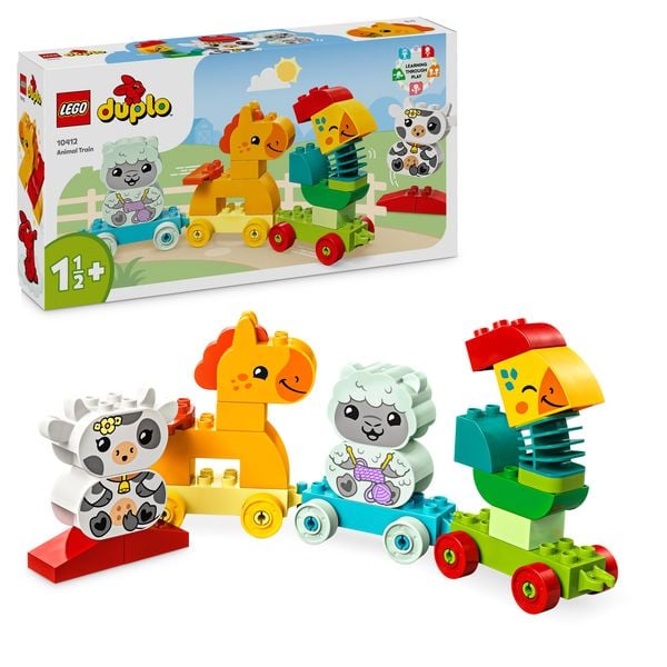LEGO DUPLO 10412 Tierzug, Zug-Spielzeug mit Rädern für Kleinkinder