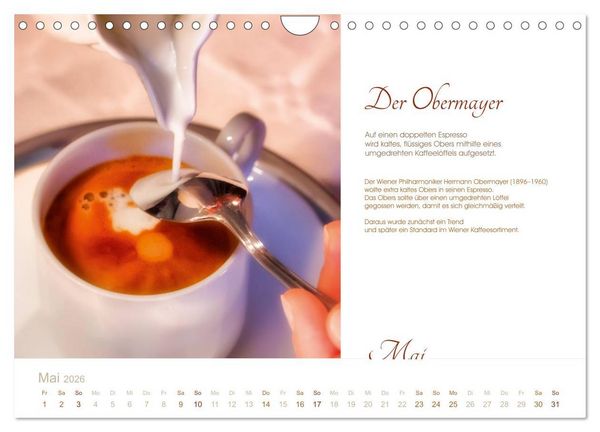 Produktbild: Wiener Kaffeerezepte (Wandkalender 2026 DIN A4 quer), CALVENDO Monatskalender