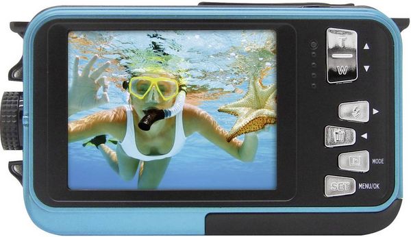 Produktbild: GoXtreme Reef Blue Digitalkamera 24 Megapixel  Blau  Full HD Video, Wasserdicht bis 3 m, Unterwasserkamera, Sto&szlig;fest, mit eingebautem Blitz