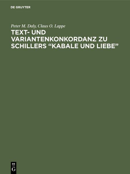 Produktbild: Text- und Variantenkonkordanz zu Schillers "Kabale und Liebe"