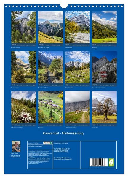 Produktbild: Karwendel - Hinterriss-Eng (Wandkalender 2026 DIN A3 hoch), CALVENDO Monatskalender