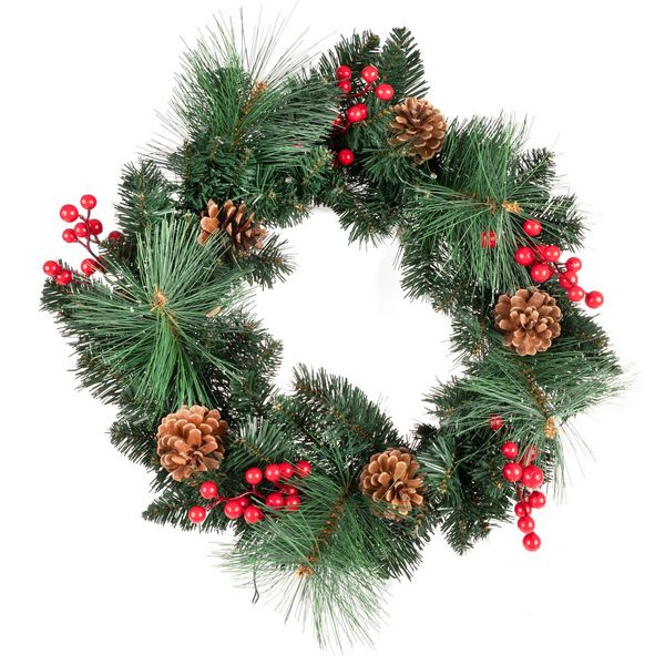 Produktbild: Idena Weihnachtskranz 15 LED 6h Timer &Oslash;50cm batteriebetrieben warmwei&szlig; f&uuml;r Innen