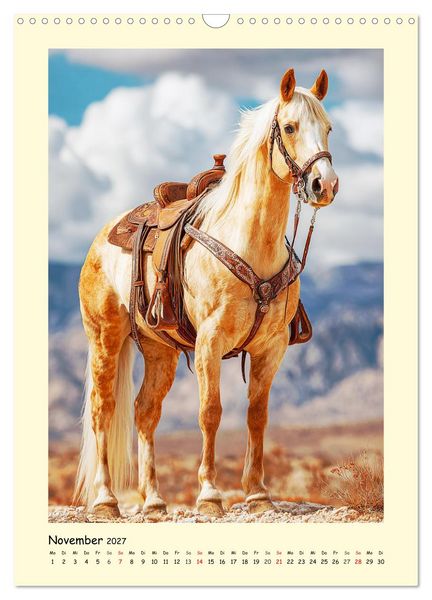 Produktbild: Westernpferde. Quarter Horse und Paint Horse auf dem Farmland (Wandkalender 2027 DIN A3 hoch), CALVENDO Monatskalender