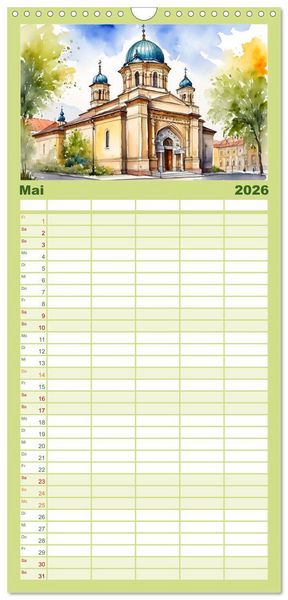 Produktbild: Familienplaner 2026 - Reise durch Ungarn mit 5 Spalten (Wandkalender, 21 x 45 cm) CALVENDO