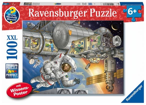 Produktbild: Kinderpuzzle 100 XXL Teile - Wieso? Weshalb? Warum? Auf der Weltraumstation