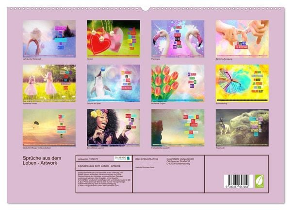 Produktbild: Spr&uuml;che aus dem Leben - Artwork (Wandkalender 2026 DIN A2 quer), CALVENDO Monatskalender