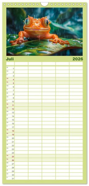Produktbild: Familienplaner 2026 - Kleine Echsen haben Spass mit 5 Spalten (Wandkalender, 21 x 45 cm) CALVENDO