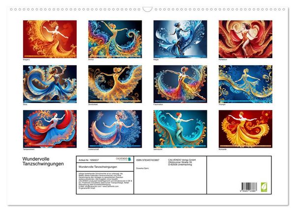 Produktbild: Wundervolle Tanzschwingungen (Wandkalender 2026 DIN A2 quer), CALVENDO Monatskalender