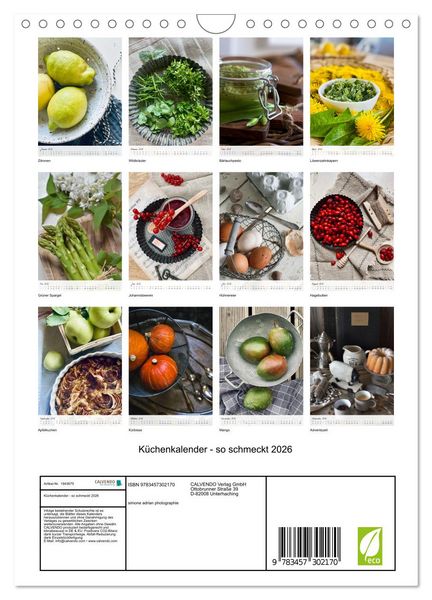 Produktbild: K&uuml;chenkalender - so schmeckt 2026 (Wandkalender 2026 DIN A4 hoch), CALVENDO Monatskalender