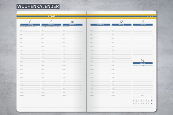 Produktbild: SIGEL L2706 Wochenkalender Linescape 2027, ca. A5, , blau, gelb