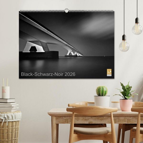 Produktbild: Black-Schwarz-Noir 2026 (Wandkalender 2026 DIN A2 quer), CALVENDO Monatskalender