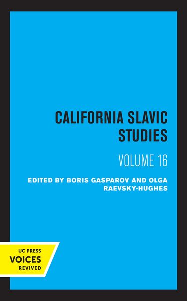 Produktbild: California Slavic Studies, Volume XVI