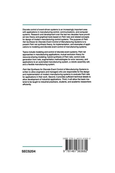 Produktbild: Petri Net Synthesis for Discrete Event Control of Manufacturing Systems