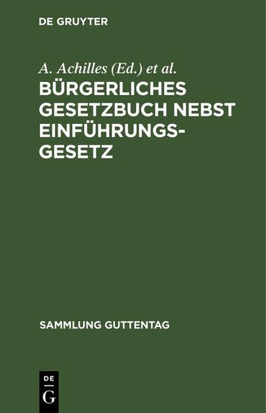 Produktbild: B&uuml;rgerliches Gesetzbuch nebst Einf&uuml;hrungsgesetz