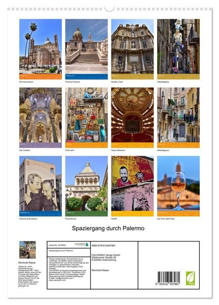 Produktbild: Spaziergang durch Palermo (hochwertiger Premium Wandkalender 2026 DIN A2 hoch), Kunstdruck in Hochglanz