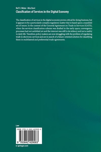 Produktbild: Classification of Services in the Digital Economy