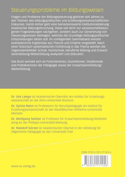 Produktbild: Steuerungsprobleme im Bildungssystem