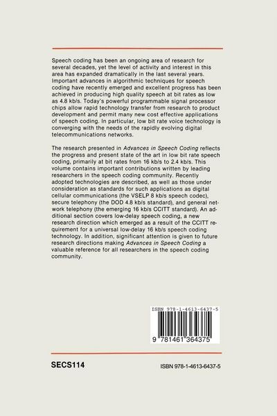 Produktbild: Advances in Speech Coding