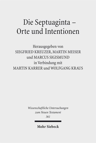 Produktbild: Die Septuaginta - Orte und Intentionen