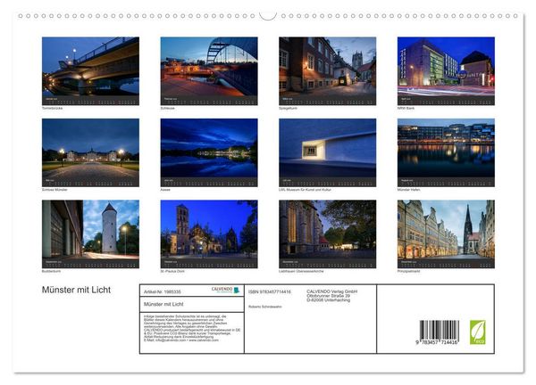 Produktbild: M&uuml;nster mit Licht (hochwertiger Premium Wandkalender 2026 DIN A2 quer), Kunstdruck in Hochglanz