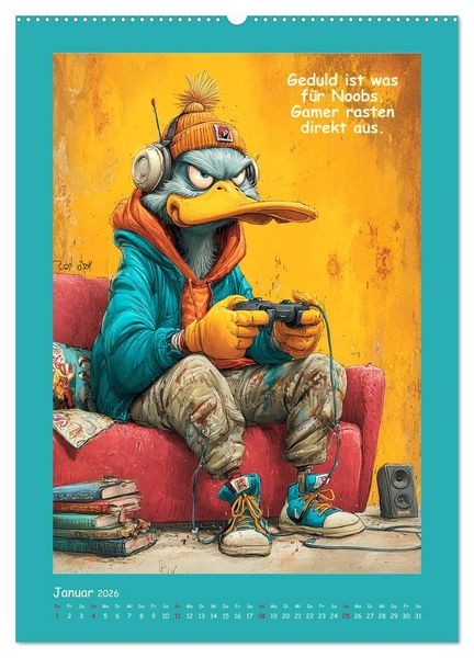 Produktbild: Quack Attacke. Enten au&szlig;er Kontrolle (hochwertiger Premium Wandkalender 2026 DIN A2 hoch), Kunstdruck in Hochglanz