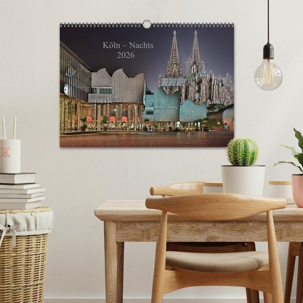 Produktbild: K&ouml;ln &ndash; Nachts 2026 (Wandkalender 2026 DIN A3 quer), CALVENDO Monatskalender