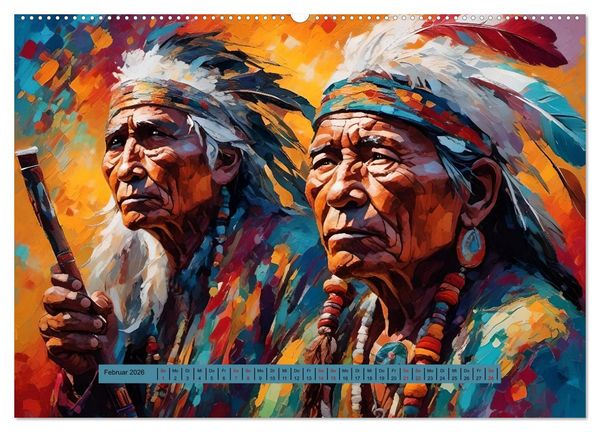 Produktbild: Amerikanische Ureinwohner - Bilder von Geschichten inspiriert (hochwertiger Premium Wandkalender 2026 DIN A2 quer), Kunstdruck in Hochglanz