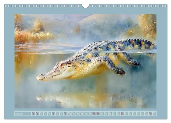 Produktbild: Krokodile. Stille Kraft irgendwo am Wasser (Wandkalender 2027 DIN A3 quer), CALVENDO Monatskalender