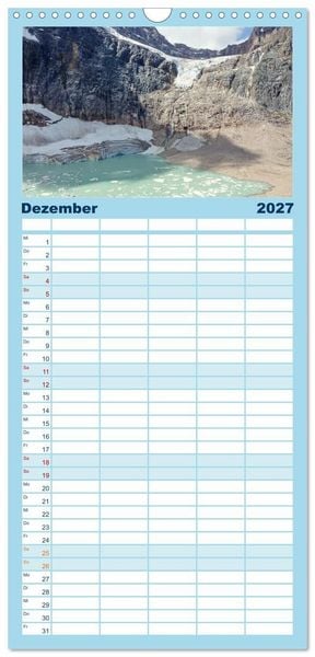 Produktbild: Familienplaner 2027 - Kanadas Westen - Berge und Wasser mit 5 Spalten (Wandkalender, 21 x 45 cm) CALVENDO
