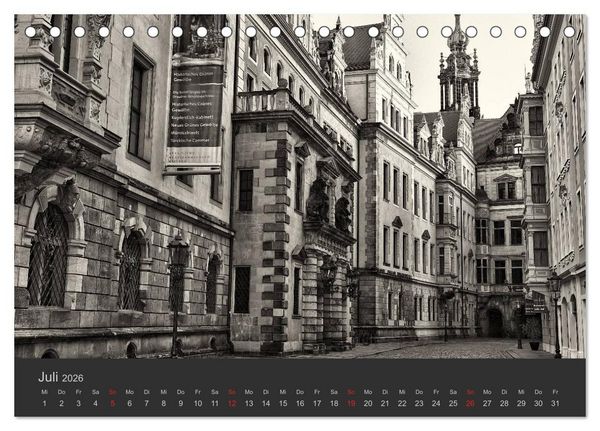 Produktbild: Dresden Schwarz Weiss 2026 (Tischkalender 2026 DIN A5 quer), CALVENDO Monatskalender