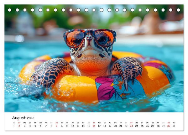 Produktbild: CHILL MAL - Entspannte Schildkr&ouml;ten beim Faulenzen (Tischkalender 2026 DIN A5 quer), CALVENDO Monatskalender