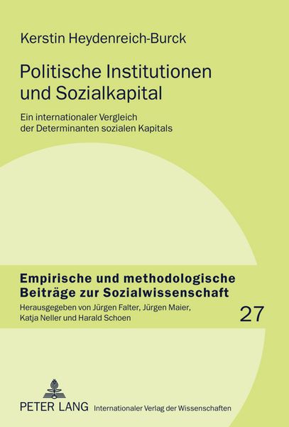 Produktbild: Politische Institutionen und Sozialkapital
