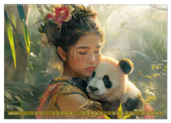 Produktbild: Eine kindliche Tierliebe - Herzensbilder (Wandkalender 2026 DIN A2 quer), CALVENDO Monatskalender