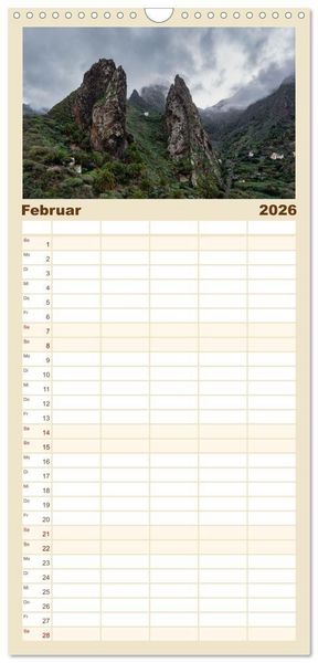 Produktbild: Familienplaner 2026 - Die Kanaren &ndash; Faszinierende Inseln im Atlantik mit 5 Spalten (Wandkalender, 21 x 45 cm) CALVENDO