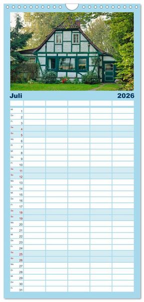 Produktbild: Familienplaner 2026 - Baukunst Fachwerk mit 5 Spalten (Wandkalender, 21 x 45 cm) CALVENDO