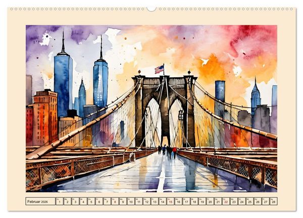 Produktbild: Sightseeing New York (hochwertiger Premium Wandkalender 2026 DIN A2 quer), Kunstdruck in Hochglanz