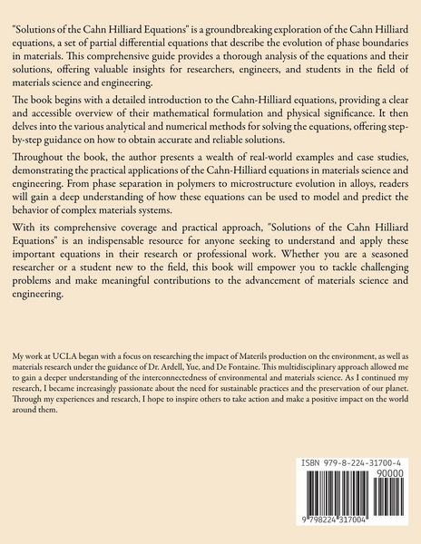 Produktbild: Solutions of the CAHN HILLIARD equations