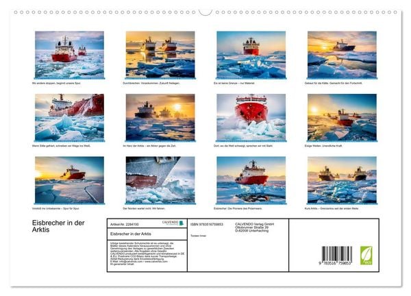 Produktbild: Eisbrecher in der Arktis (hochwertiger Premium Wandkalender 2027 DIN A2 quer), Kunstdruck in Hochglanz