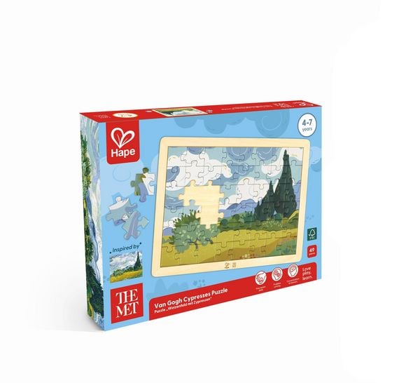 "The Met: Puzzle ""Weizenfeld mit Zypressen"" - 48 Teile"