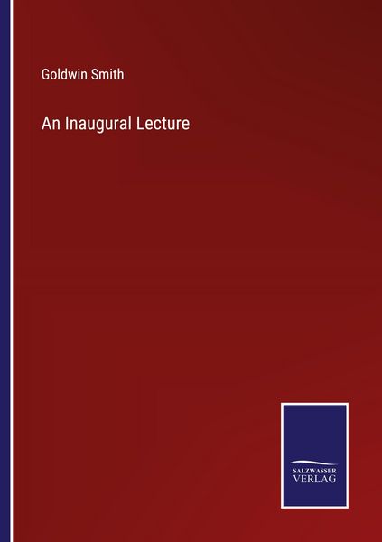Produktbild: An Inaugural Lecture