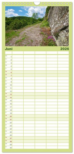 Produktbild: Familienplaner 2026 - Traumhafte Wege durch die Eifel mit 5 Spalten (Wandkalender, 21 x 45 cm) CALVENDO