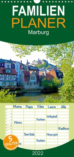 Produktbild: Familienplaner Marburg 2022 (Wandkalender 2022 , 21 cm x 45 cm, hoch)