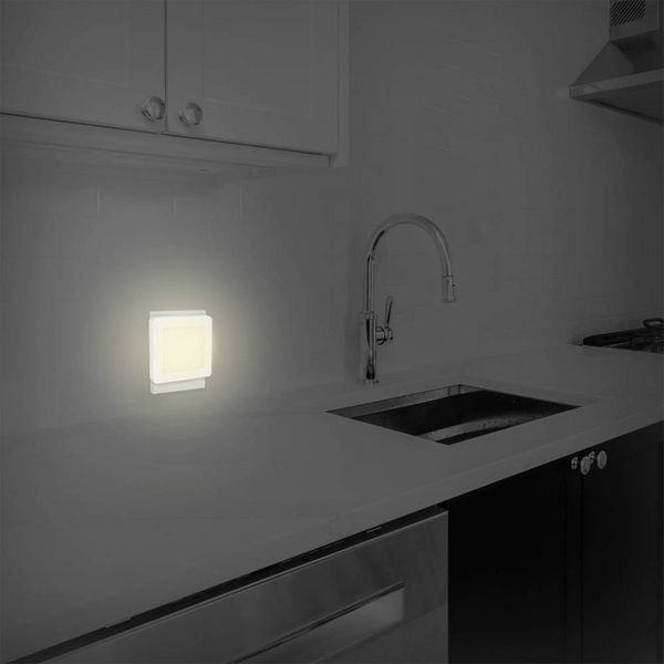 Produktbild: LogiLink LED013 LED013 LED-Nachtlicht mit D&auml;mmerungssensor Quadratisch LED Warmwei&szlig; Wei&szlig;