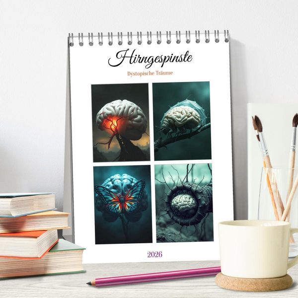 Produktbild: Hirngespinste - Dystopische Tr&auml;ume (Tischkalender 2026 DIN A5 hoch), CALVENDO Monatskalender