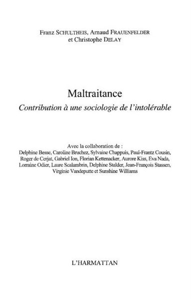 Produktbild: Maltraitance-Contribution a une sociolog