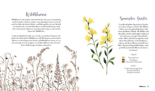 Produktbild: Wildflower Watercolor &ndash; Blumen-Aquarelle malen