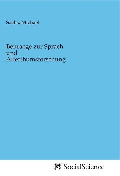 Produktbild: Beitraege zur Sprach- und Alterthumsforschung