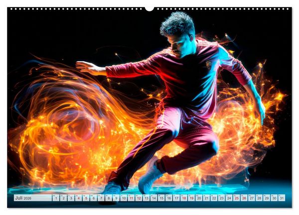 Produktbild: FU&szlig;BALLFIEBER Dynamische Szenen (Wandkalender 2026 DIN A2 quer), CALVENDO Monatskalender