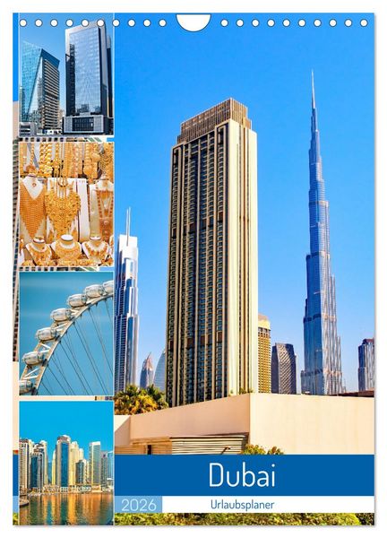 Produktbild: Dubai - Urlaubsplaner (Wandkalender 2026 DIN A4 hoch), CALVENDO Monatskalender